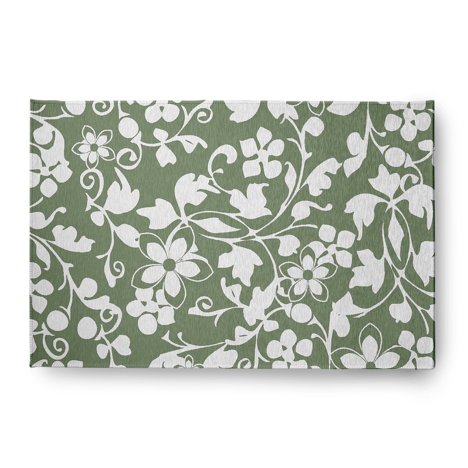 Simply Daisy 4' x 6' Sage Evelyn Spring Chenille Indoor/Outdoor Rug