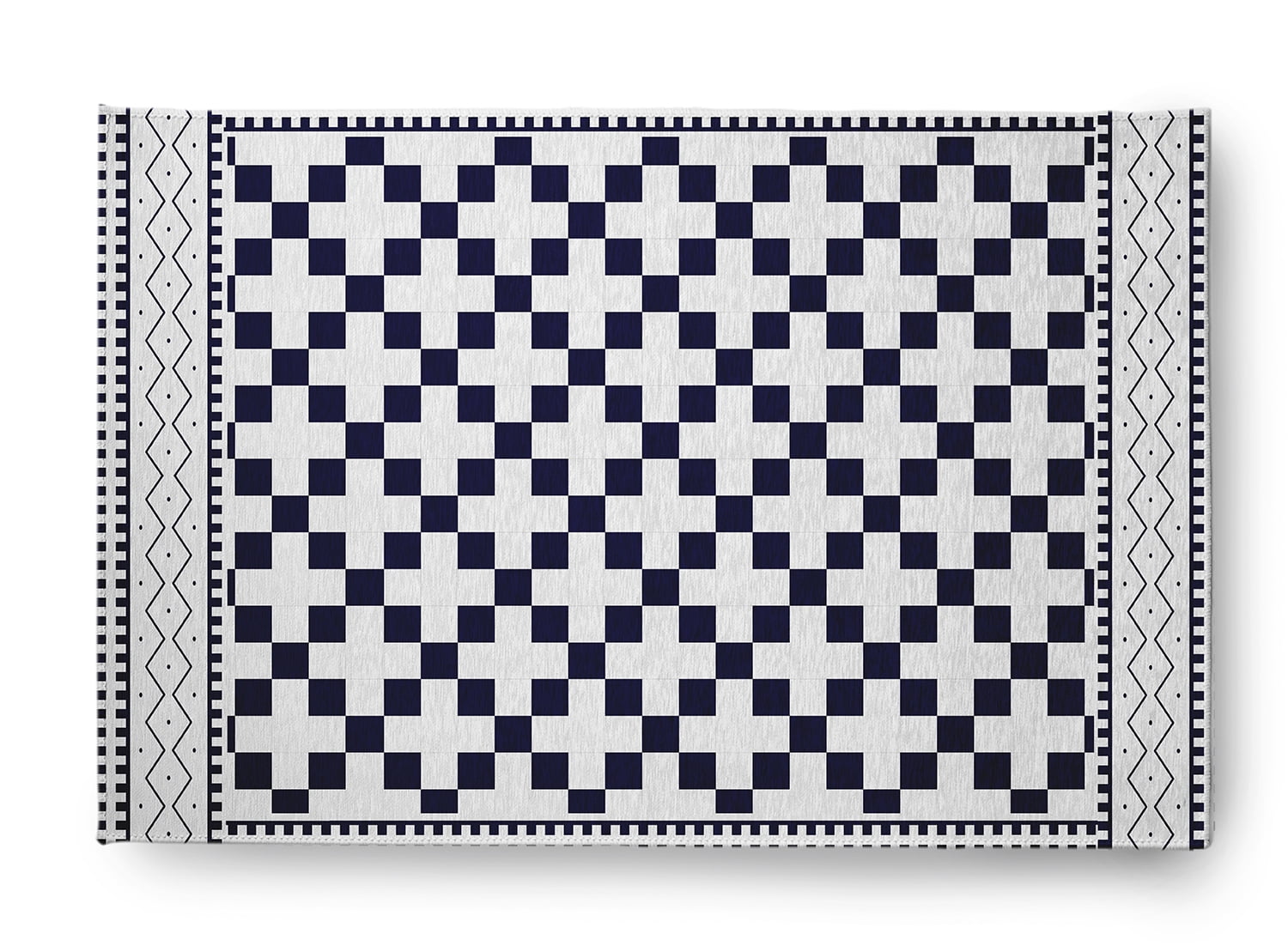 Simply Daisy 4' x 6' Spring Navy Cross and Squares Rug