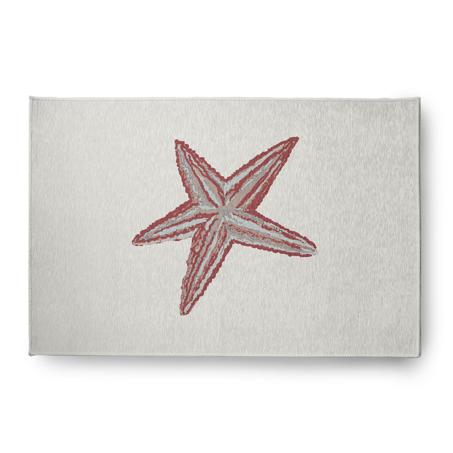 Simply Daisy 4' x 6' Starfish Nautical Chenille Rug, Ligonberry Red