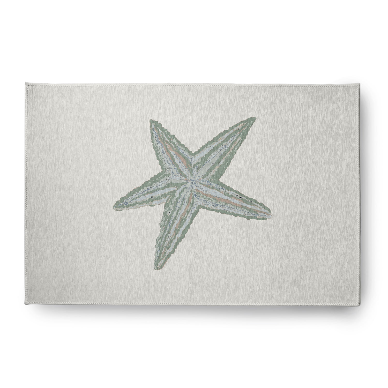 Simply Daisy 4' x 6' Starfish Nautical Chenille Rug, Sage