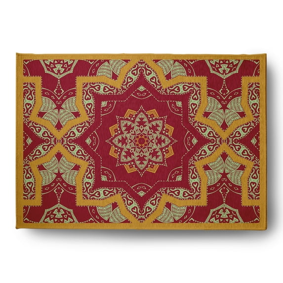 Simply Daisy 4' x 6' Sunny Mustard Shawl Indoor/outdoor Rug