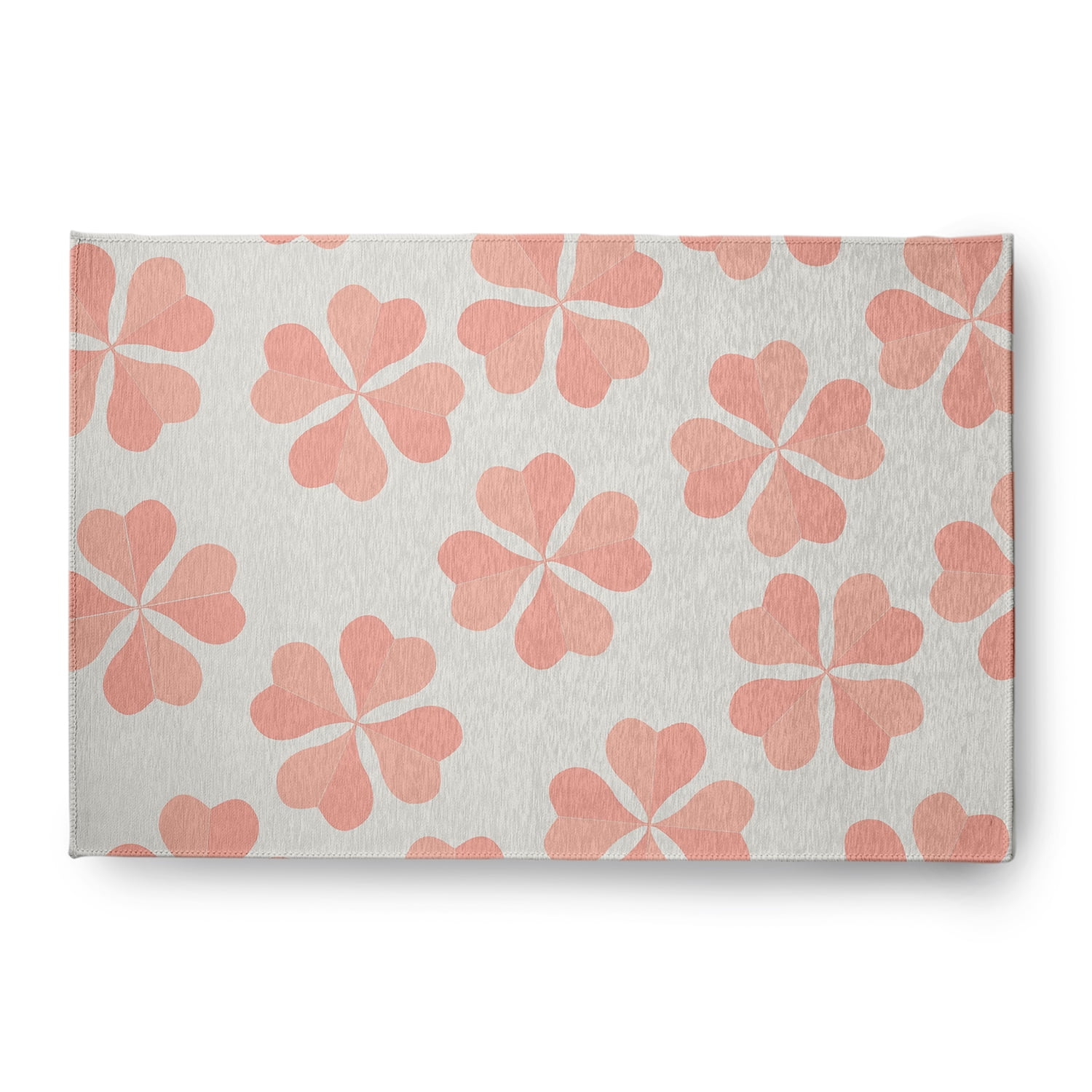 Simply Daisy 4' x 6' Sunwashed Red Lucky Patch St. Patrick's Day Chenille Indoor/Outdoor Rug