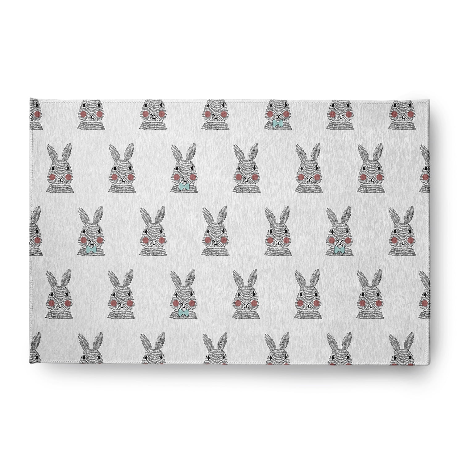 Simply Daisy 4' x 6' Wave Top Blue Bunny Fluffle Easter Chenille Indoor/Outdoor Rug