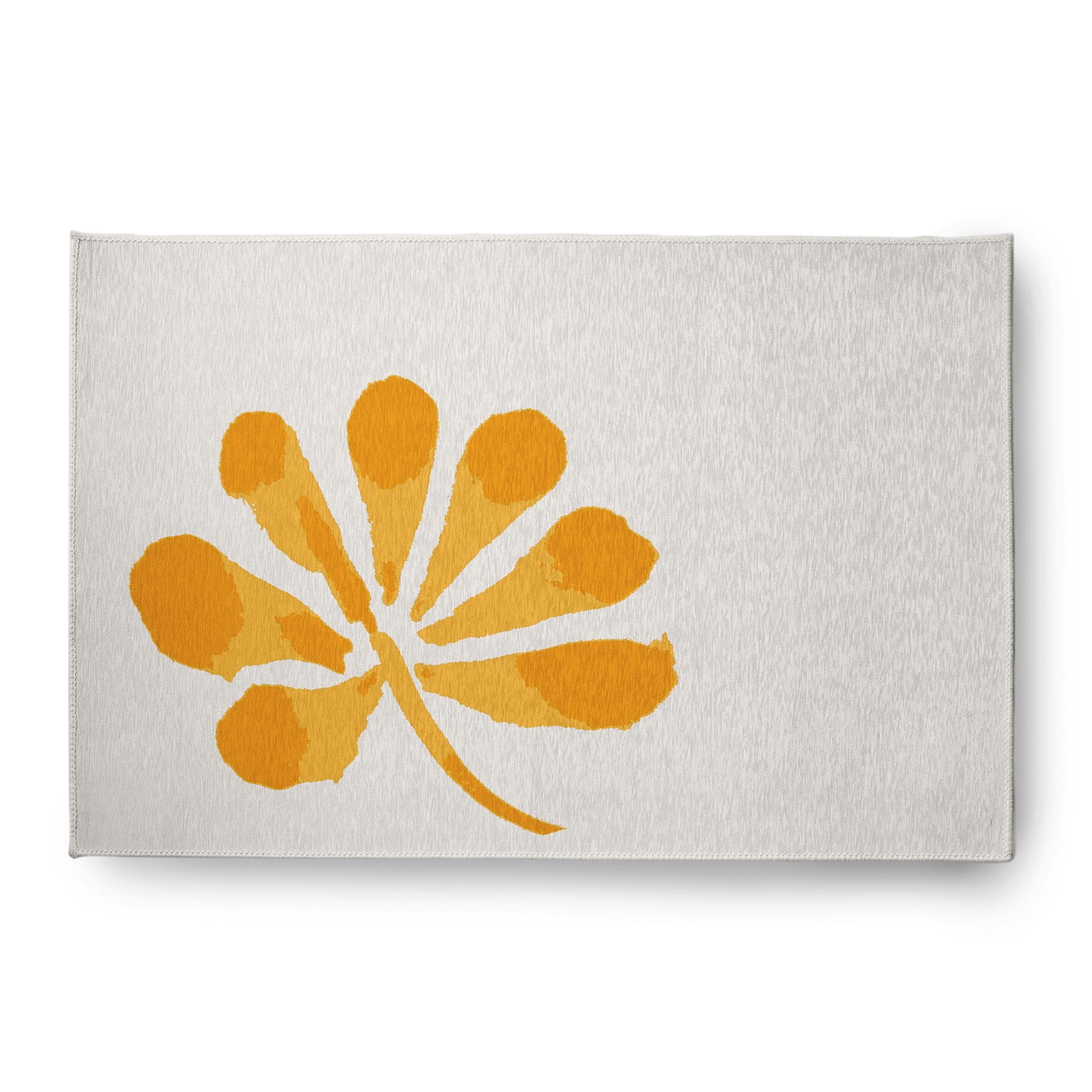 Simply Daisy 4' x 6' Yellow Petals Spring Chenille Indoor/Outdoor Rug
