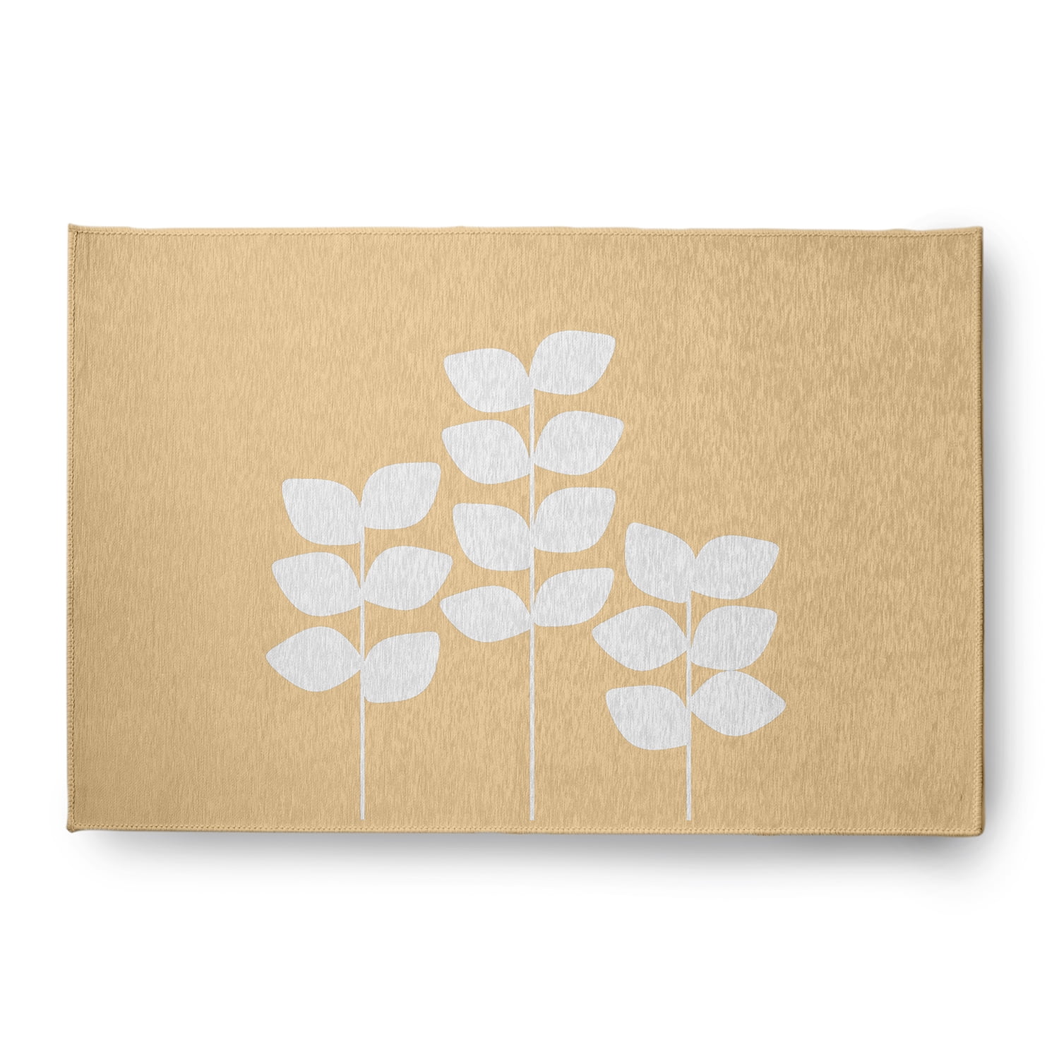 Simply Daisy 4' x 6' Yellow Simple Stems Spring Chenille Indoor/Outdoor Rug