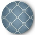 thumbnail image 1 of Simply Daisy 5' Round Ahoy! Nautical Chenille Rug, Dusty Smoke, 1 of 4