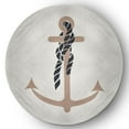 thumbnail image 1 of Simply Daisy 5' Round Anchor and Rope Nautical Chenille Rug, Mauve, 1 of 5