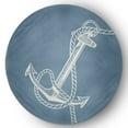 thumbnail image 1 of Simply Daisy 5' Round Anchored Nautical Chenille Rug, Dusty Smoke, 1 of 4