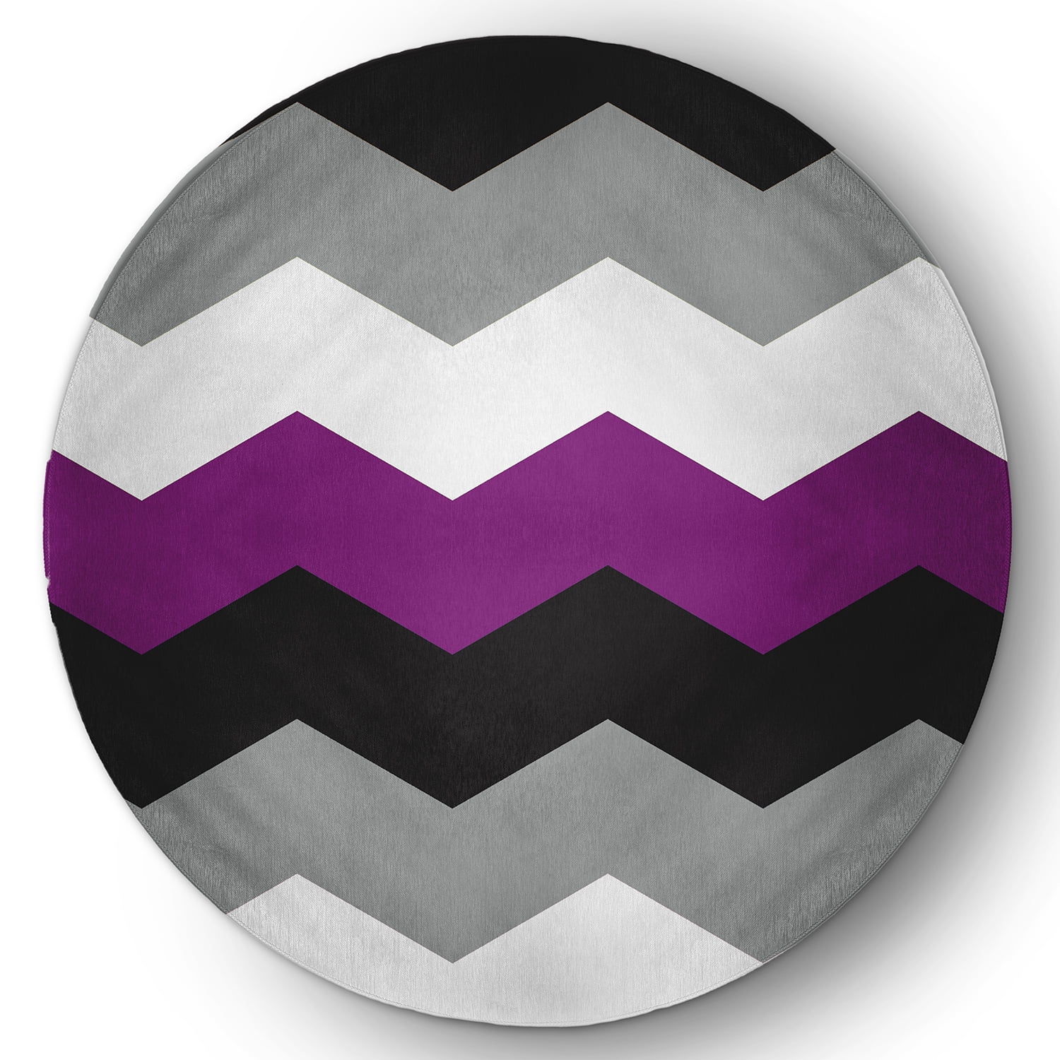 Simply Daisy 5' Round Asexual Chevron Asexual Chevron Chenille Indoor/Outdoor Rug