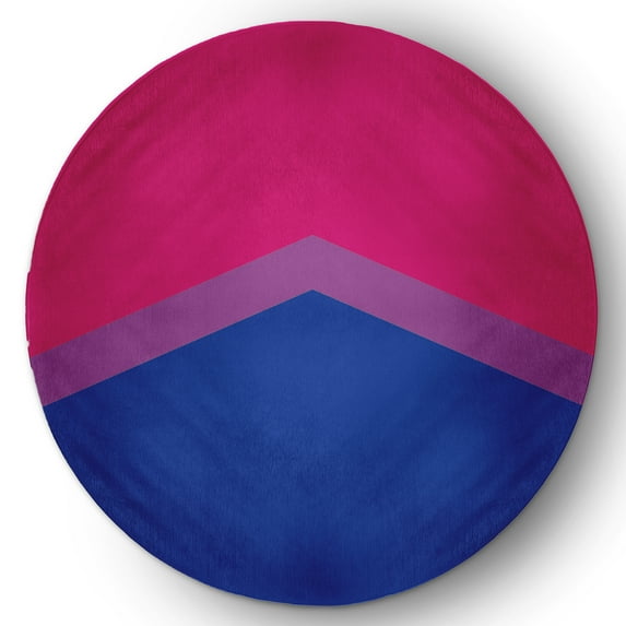 Simply Daisy 5' Round Bisexual Chevron Bisexual Chevron Chenille Indoor/Outdoor Rug