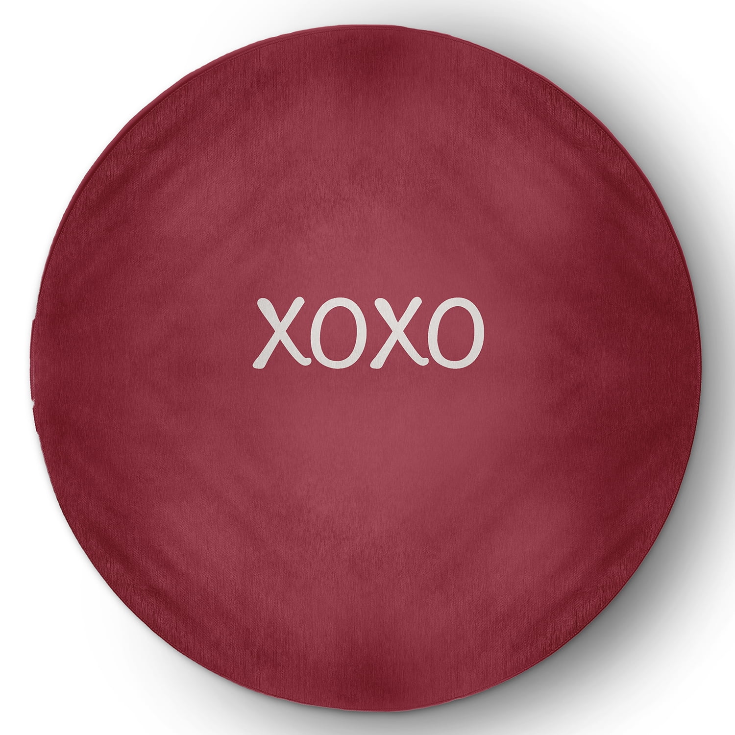 Simply Daisy 5' Round Brick XOXO Valentines Chenille Indoor/Outdoor Rug