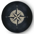 thumbnail image 1 of Simply Daisy 5' Round Compass Nautical Chenille Rug, Shark Blue, 1 of 4