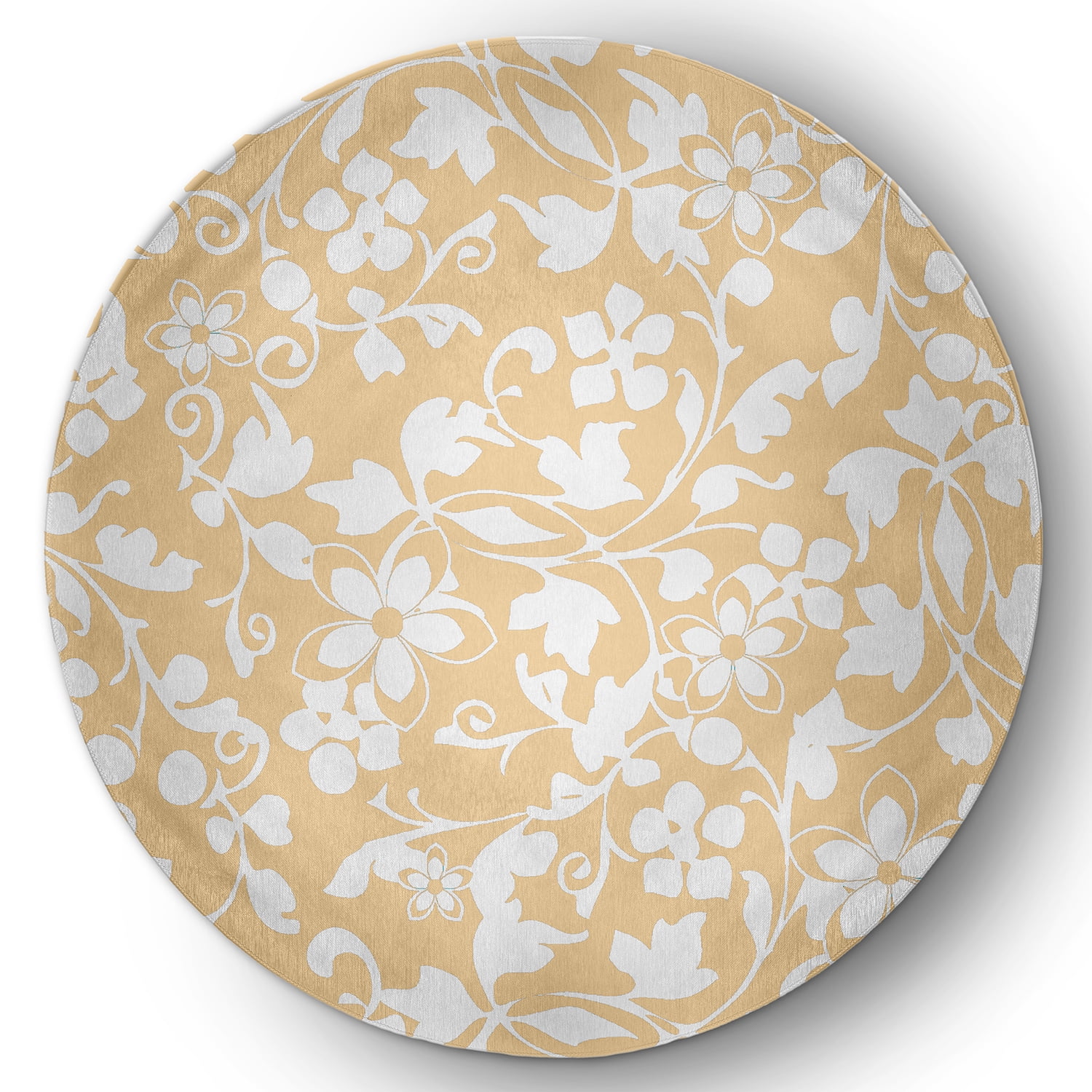 Simply Daisy 5' Round Corn Yellow Evelyn Spring Chenille Indoor/Outdoor Rug