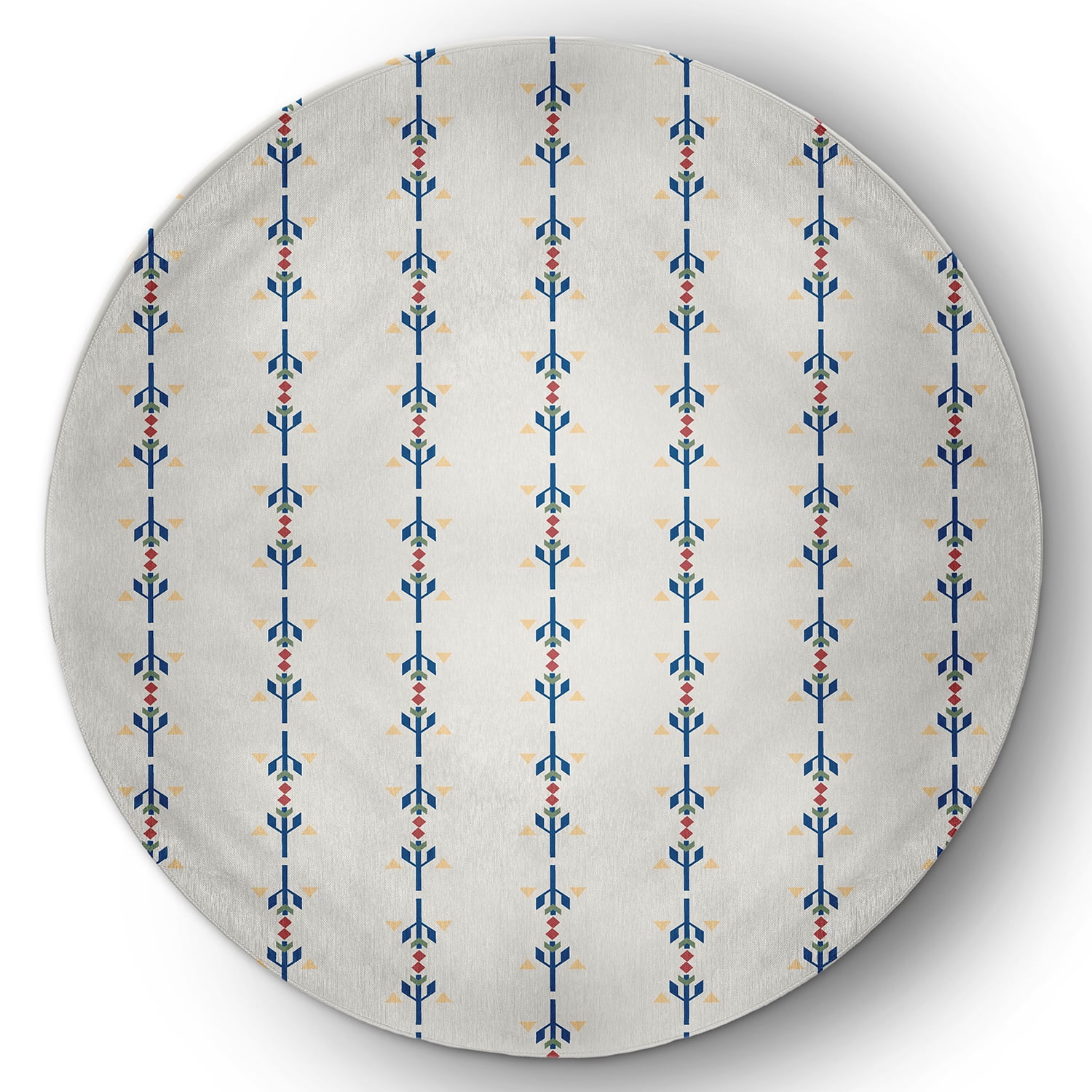 Simply Daisy 5' Round Dark Cobalt Blue Jodhpur Stripe Spring Chenille Indoor/Outdoor Rug
