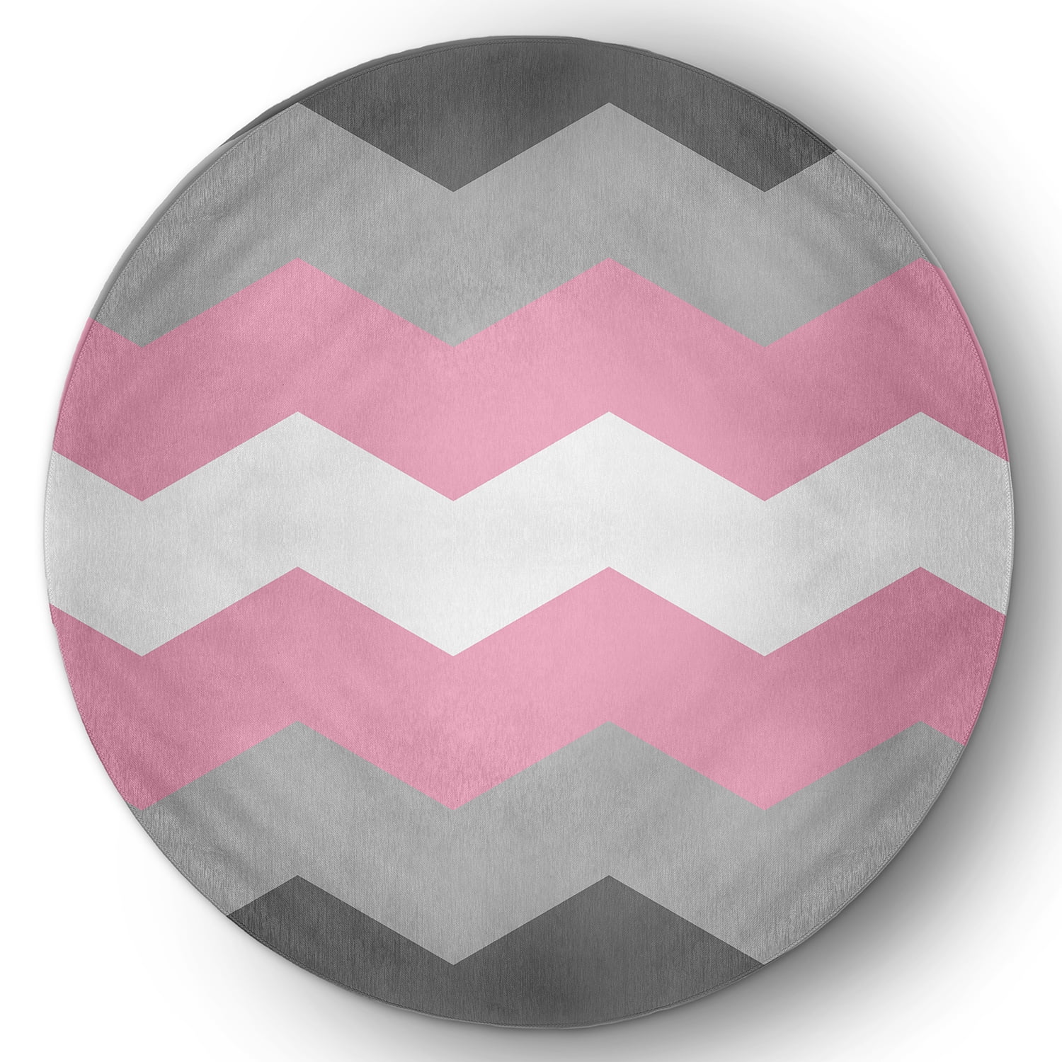 Simply Daisy 5' Round Demi Girl Chevron Demi Girl Chevron Chenille Indoor/Outdoor Rug