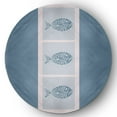 thumbnail image 1 of Simply Daisy 5' Round Fish Chips Nautical Chenille Rug, Dusty Smoke, 1 of 4