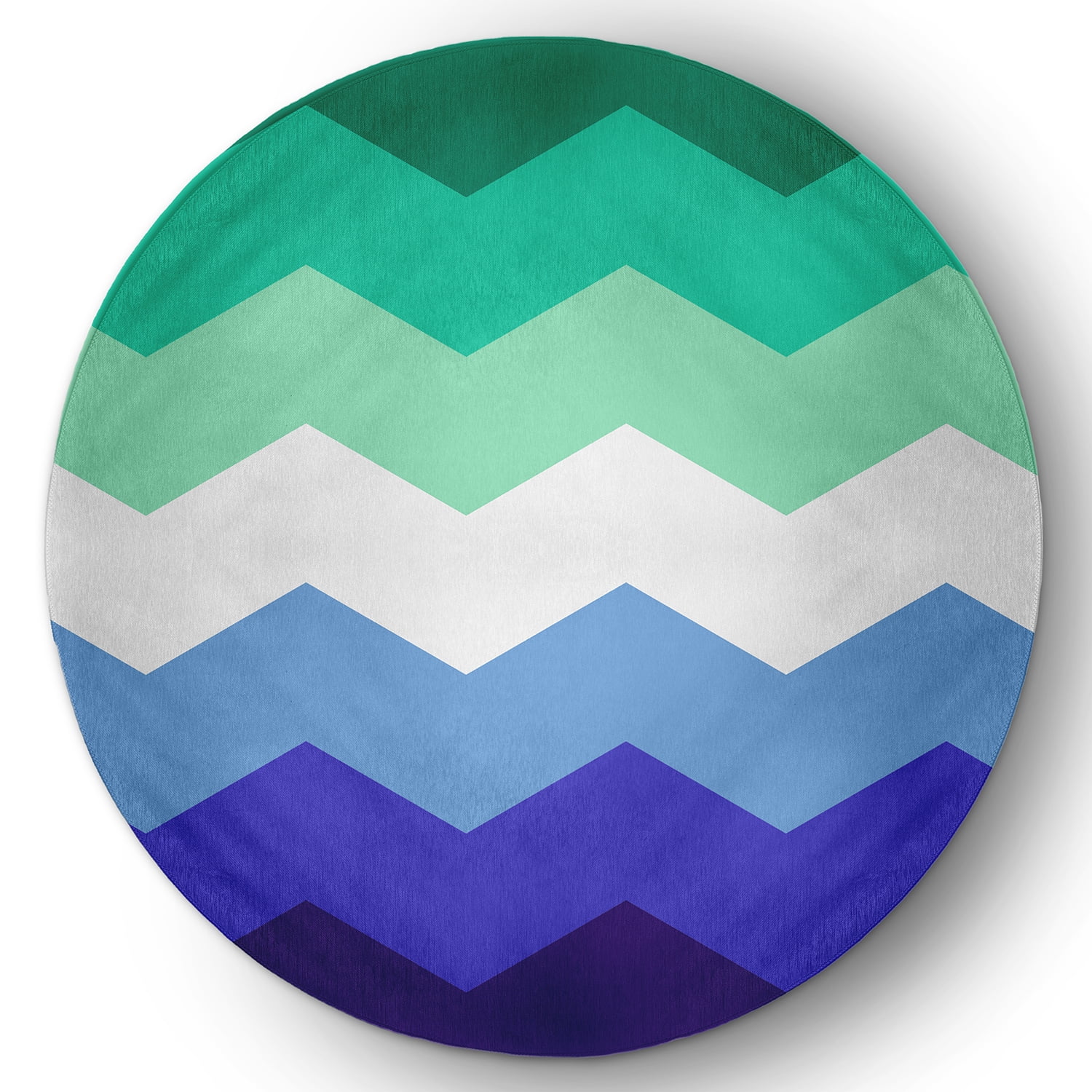 Simply Daisy 5' Round Gay Chevron Gay Chevron Chenille Indoor/Outdoor Rug