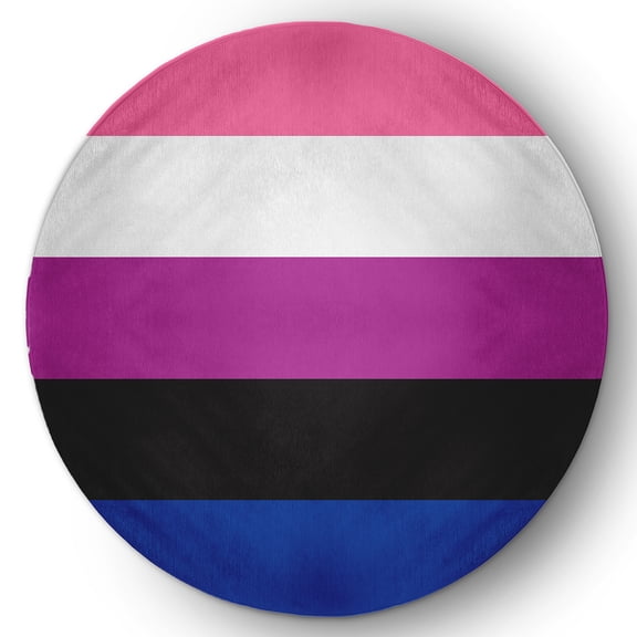 Simply Daisy 5' Round Genderfluid Genderfluid Chenille Indoor/Outdoor Rug