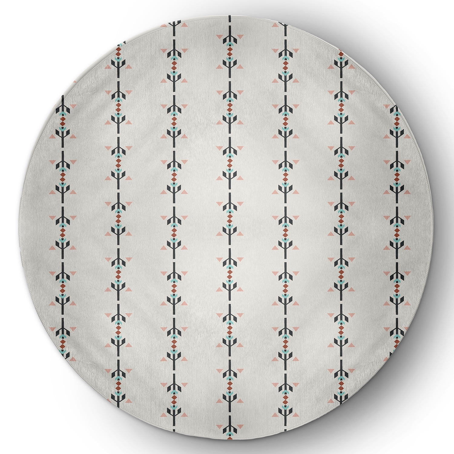 Simply Daisy 5' Round Gray Jodhpur Stripe Spring Chenille Indoor/Outdoor Rug