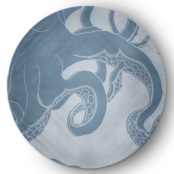 Simply Daisy 5' Round Gus Nautical Chenille Rug, Dusty Smoke