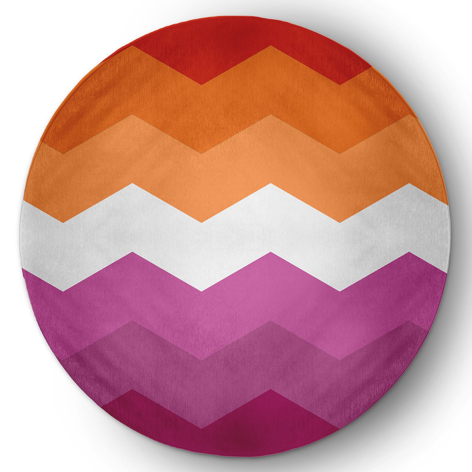 Simply Daisy 5' Round Inclusive Lesbian Chevron Inclusive Lesbian Chevron Chenille Indoor/Outdoor Rug
