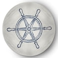 thumbnail image 1 of Simply Daisy 5' Round Large Ship Wheel Nautical Chenille Rug, Nautical Blue, 1 of 4