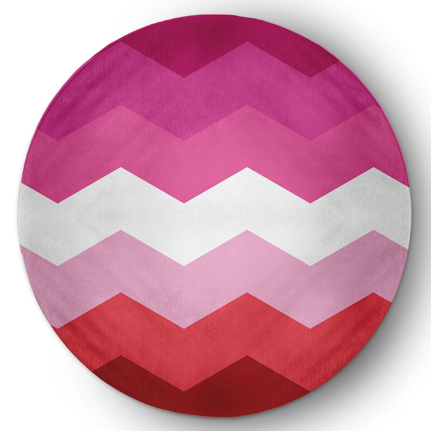 Simply Daisy 5' Round Lesbian Chevron Lesbian Chevron Chenille Indoor/Outdoor Rug