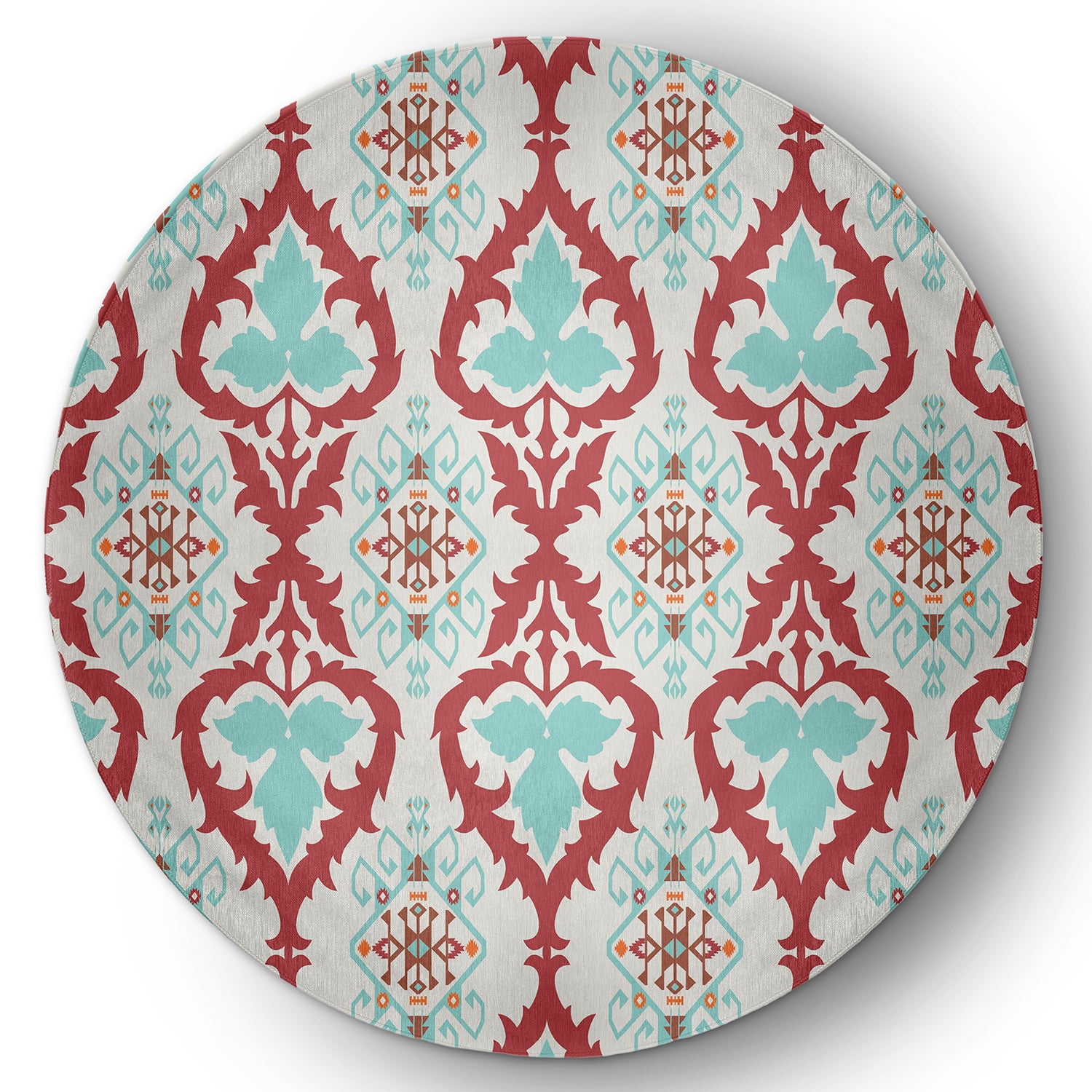 Simply Daisy 5' Round Light Blue Bombay Spring Chenille Indoor/Outdoor Rug