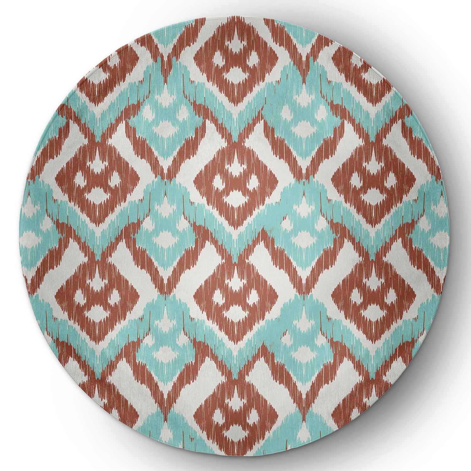 Simply Daisy 5' Round Light Blue Hipster Spring Chenille Indoor/Outdoor Rug