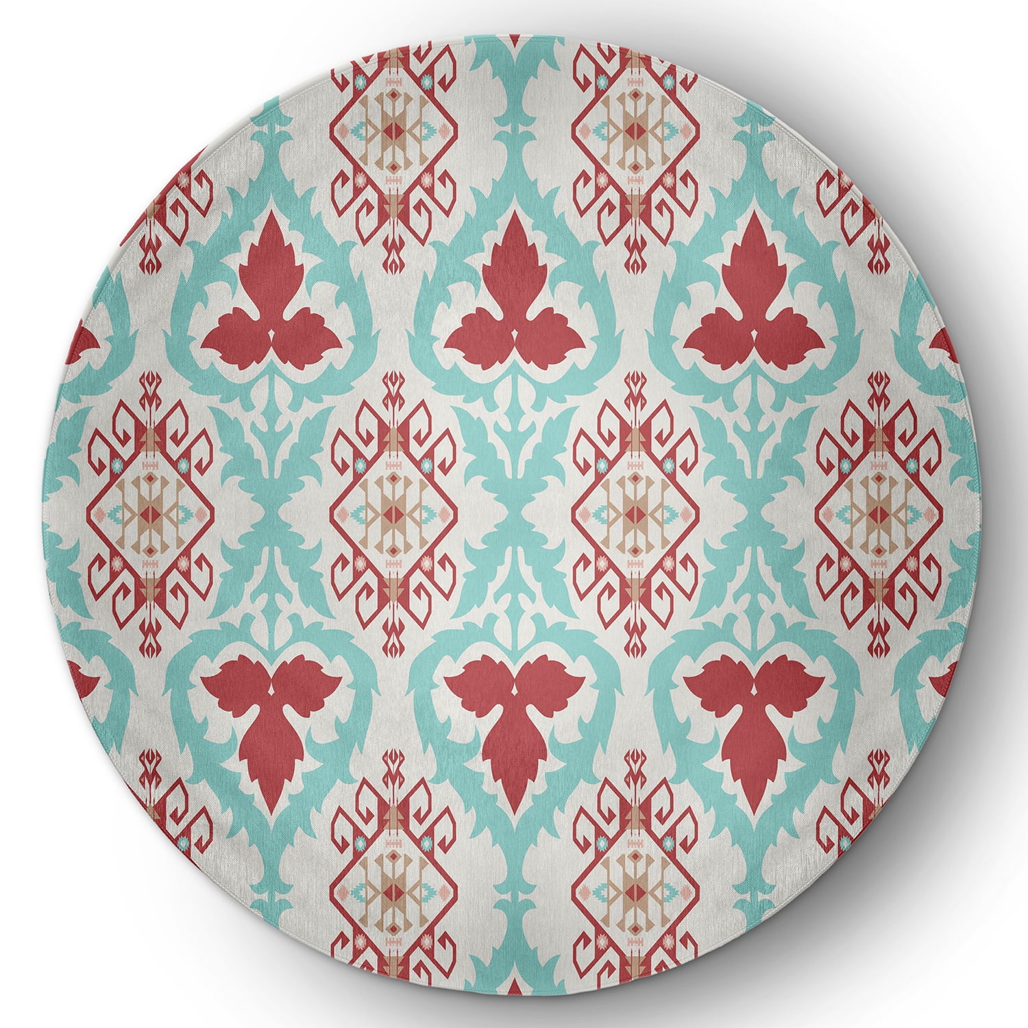 Simply Daisy 5' Round Ligonberry Red Bombay Spring Chenille Indoor/Outdoor Rug