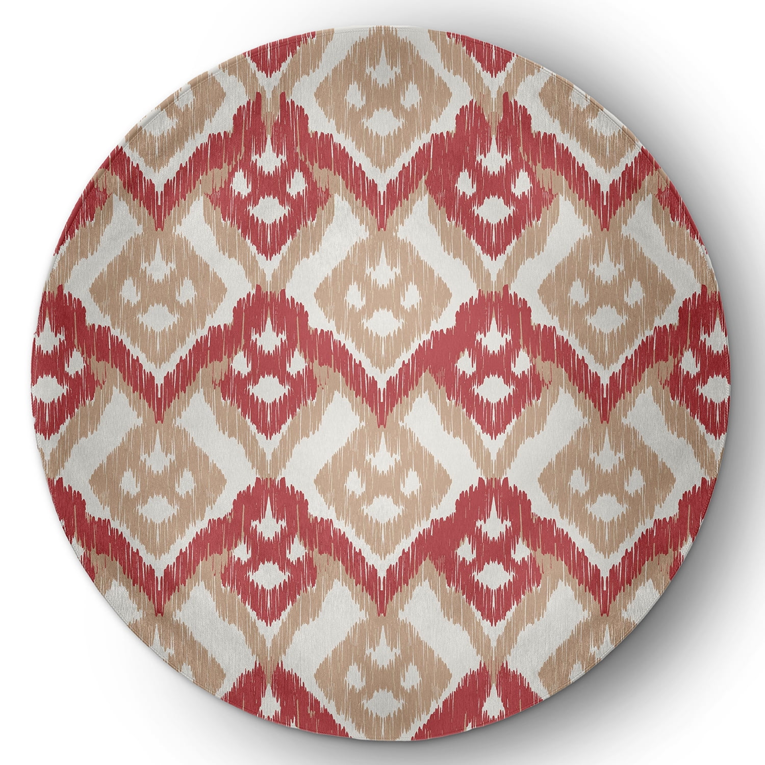 Simply Daisy 5' Round Ligonberry Red Hipster Spring Chenille Indoor/Outdoor Rug