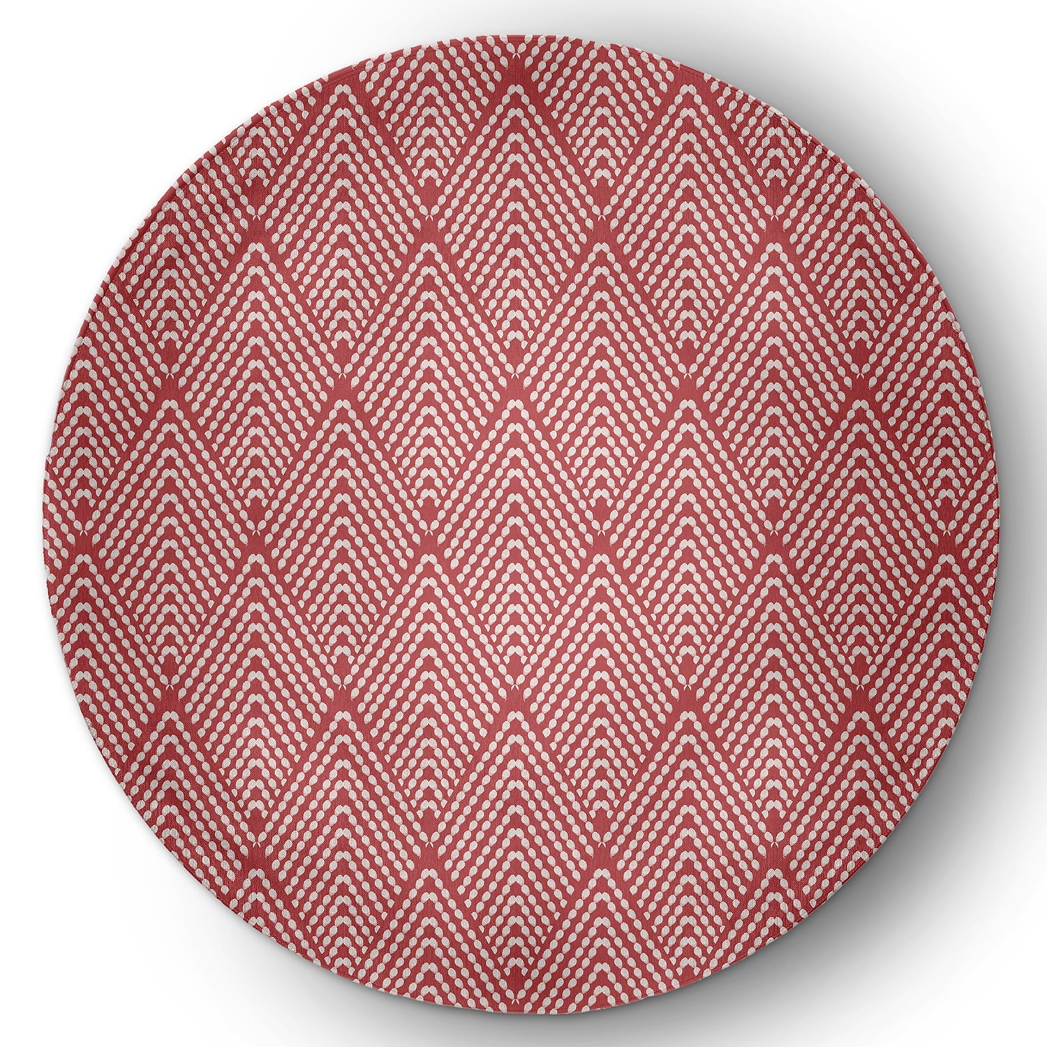Simply Daisy 5' Round Ligonberry Red Lifeflor Diamond Spring Chenille Indoor/Outdoor Rug