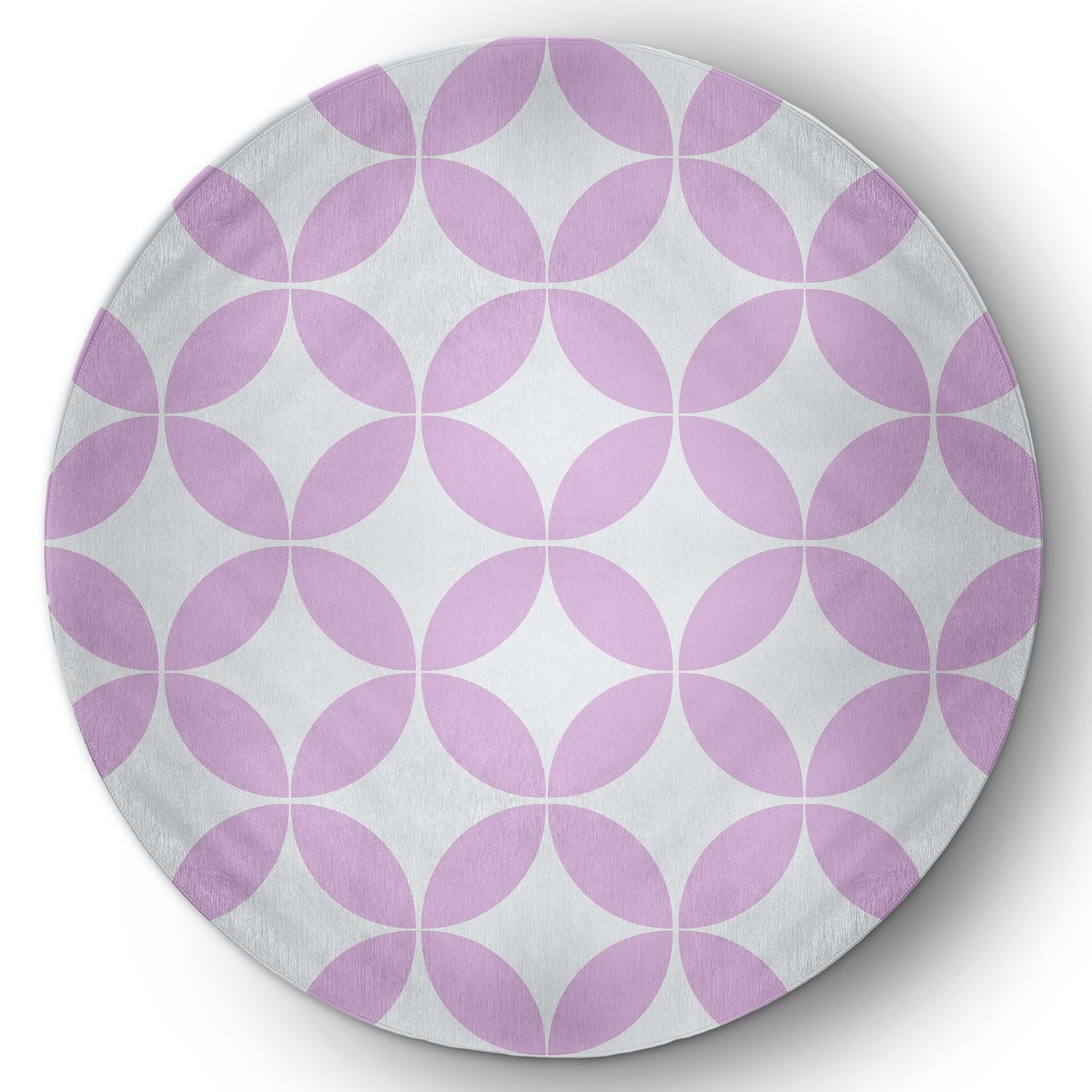 Simply Daisy 5' Round Lilac Eye Opener Spring Chenille Indoor/Outdoor Rug