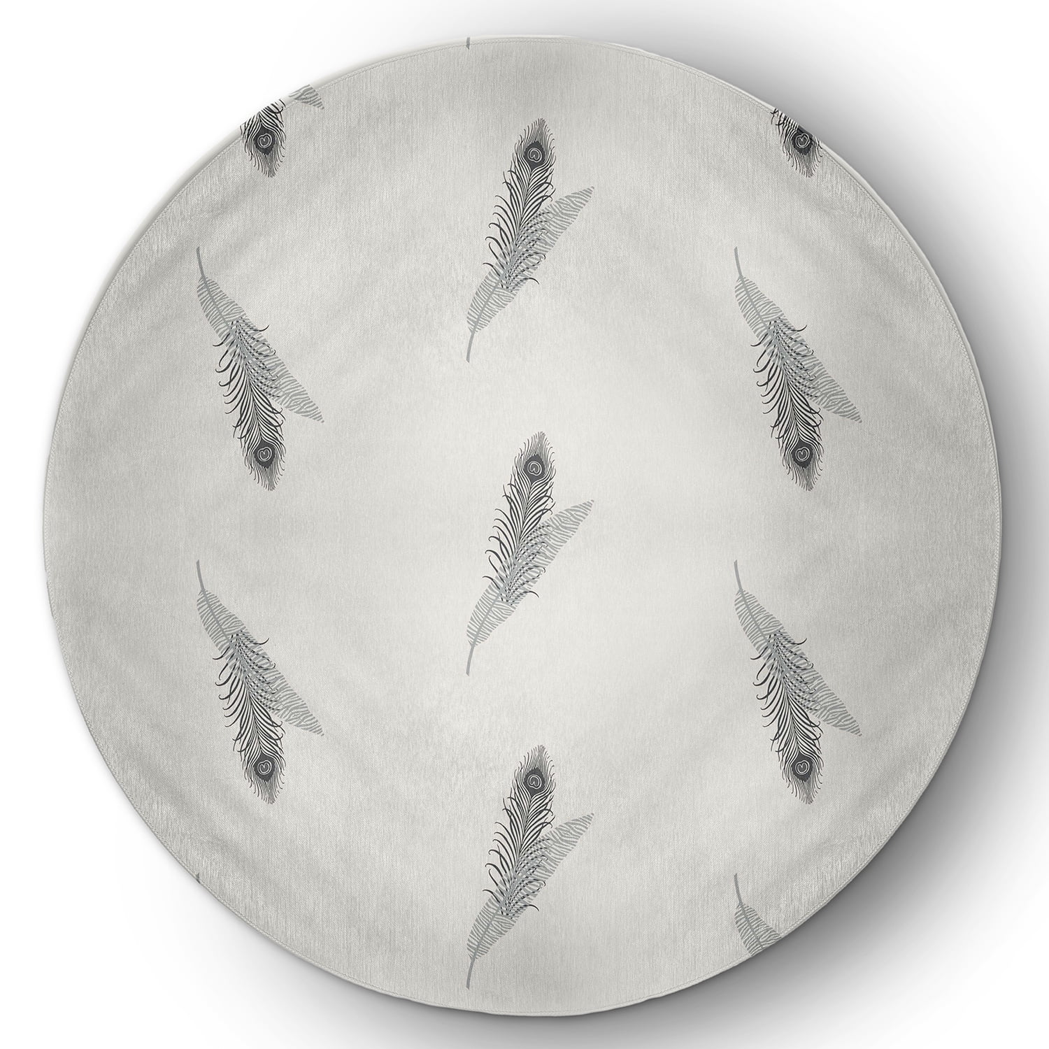 Simply Daisy 5' Round Lunar Gray Feather Stripe Spring Chenille Indoor/Outdoor Rug