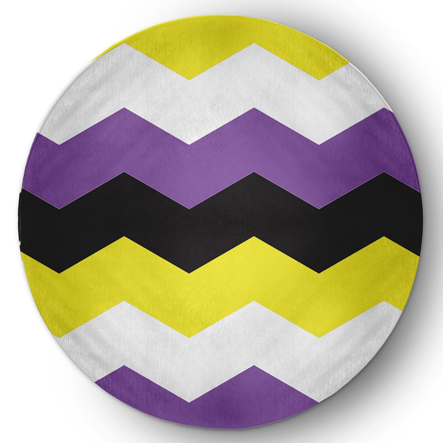 Simply Daisy 5' Round Non-Binary Chevron Non-Binary Chevron Chenille Indoor/Outdoor Rug