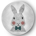 thumbnail image 1 of Simply Daisy 5' Round Ocean Abyss Green Bow-tie Bunny Easter Chenille Indoor/Outdoor Rug, 1 of 4