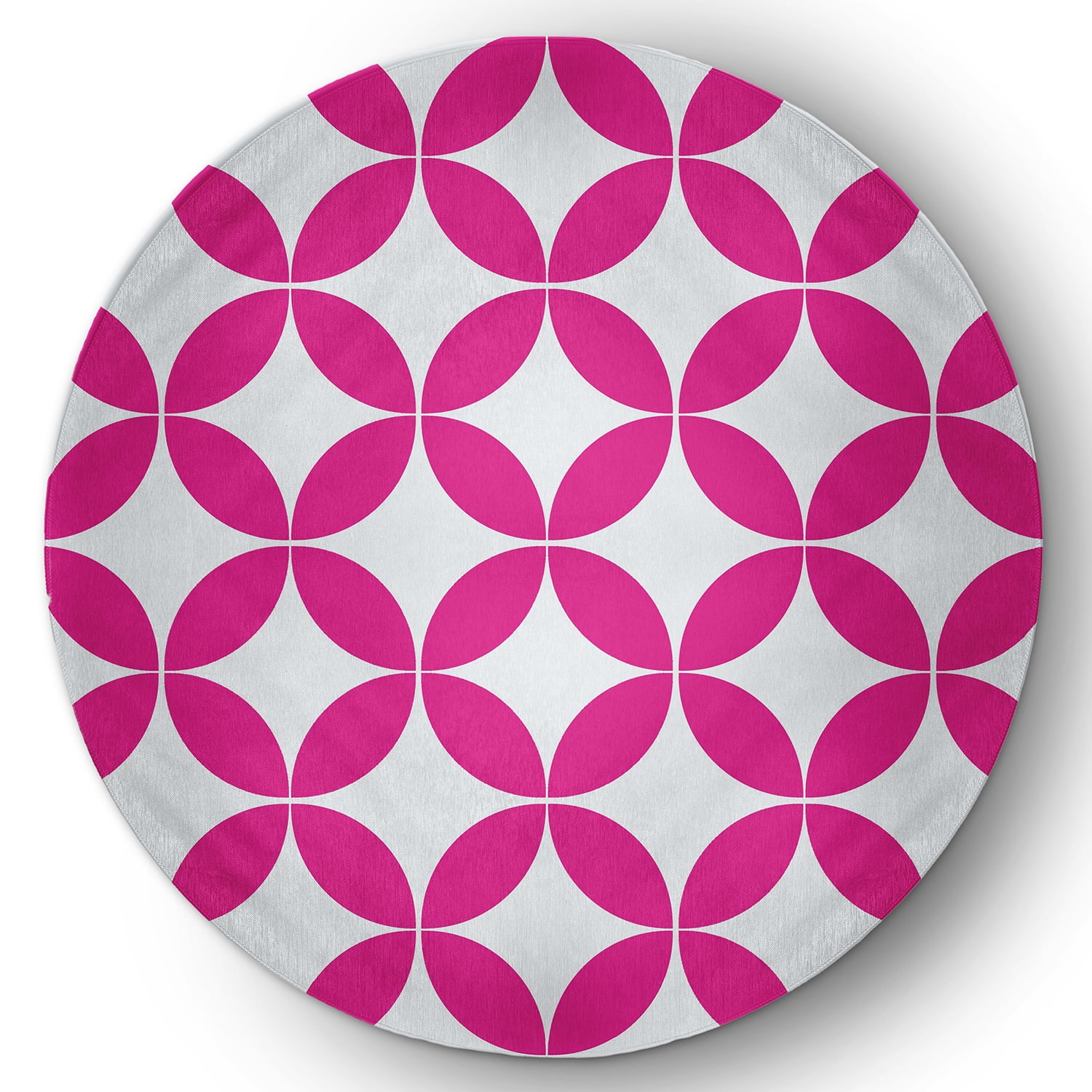 Simply Daisy 5' Round Orchid Eye Opener Spring Chenille Indoor/Outdoor Rug