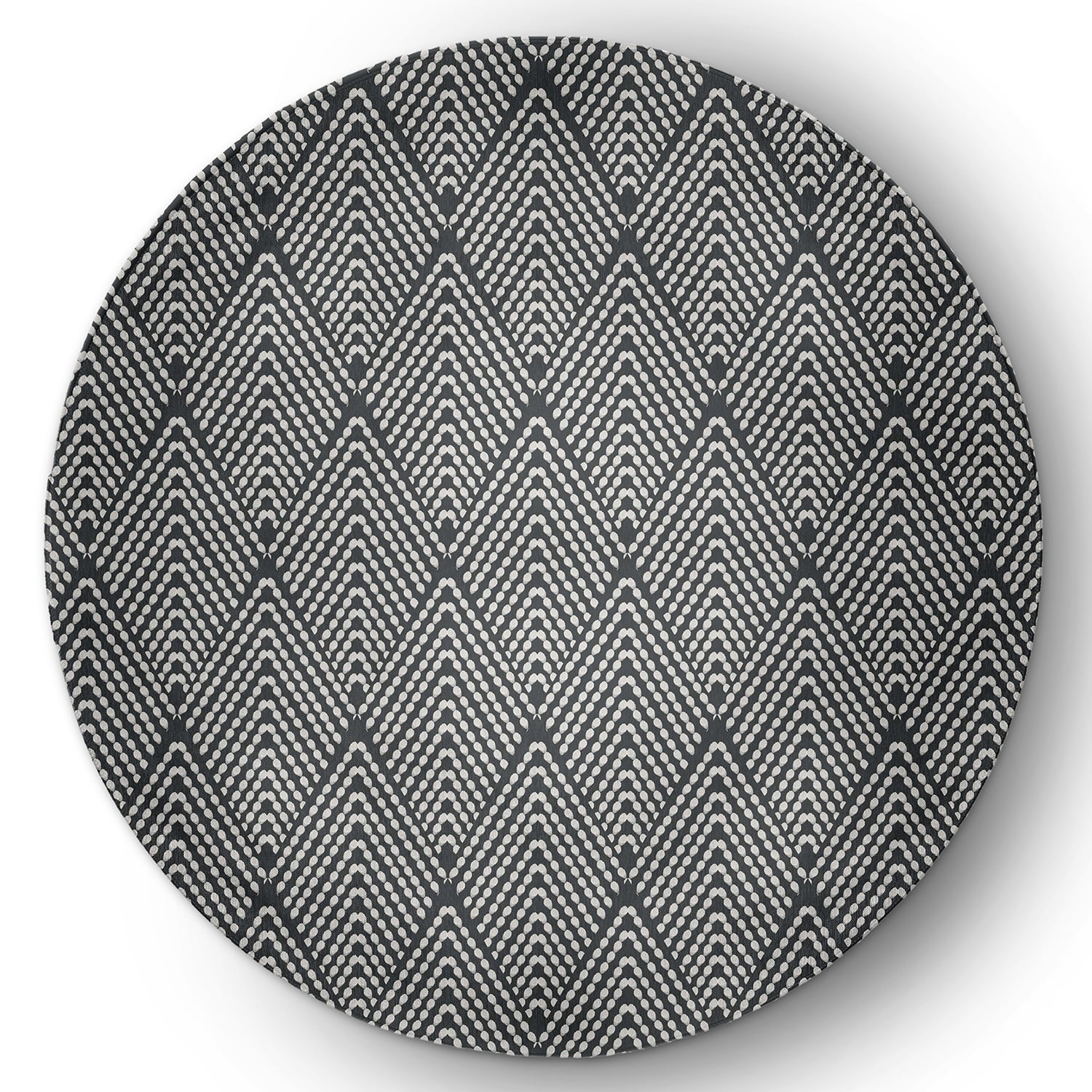 Simply Daisy 5' Round Pepper Lifeflor Diamond Spring Chenille Indoor/Outdoor Rug