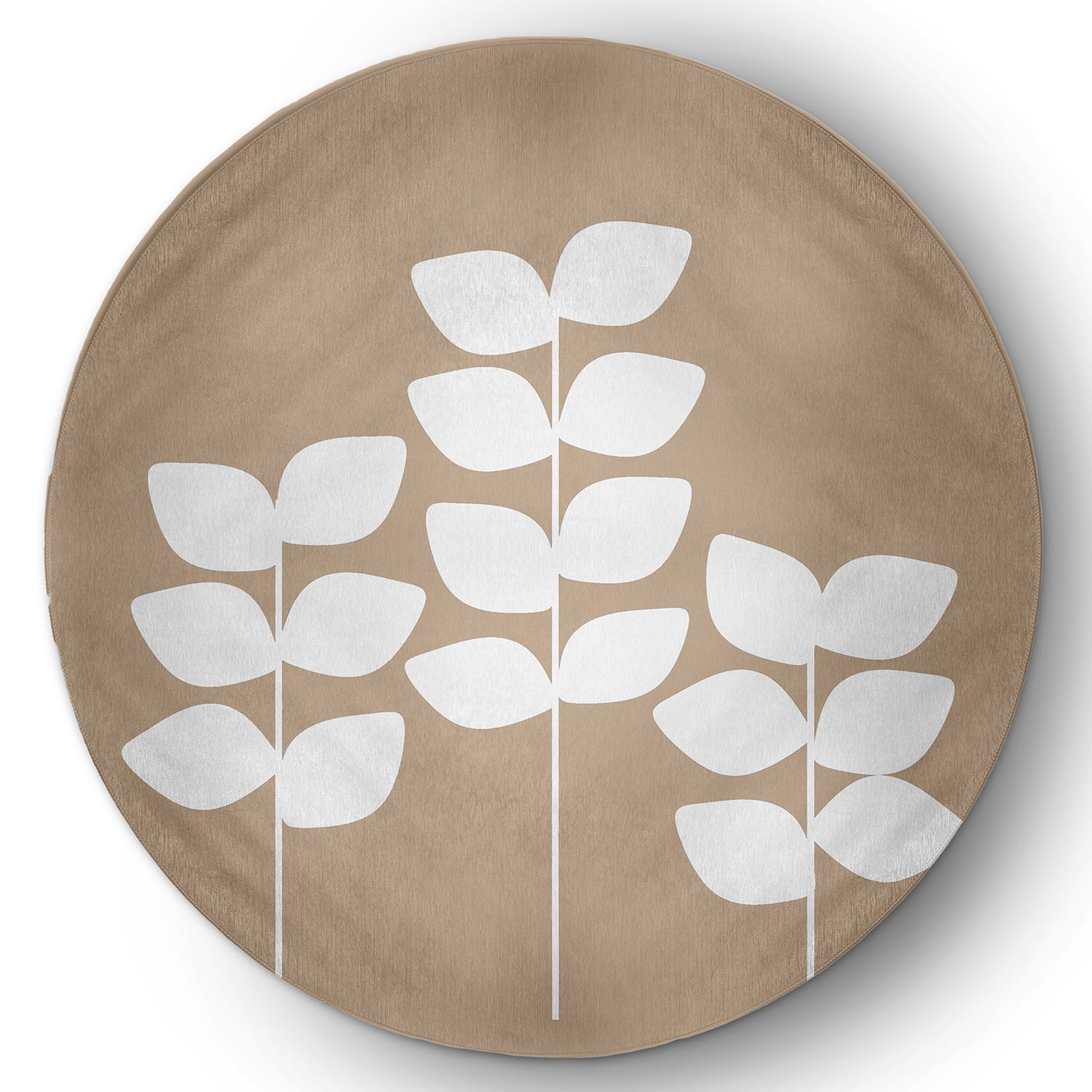 Simply Daisy 5' Round Pepper Simple Stems Spring Chenille Indoor/Outdoor Rug