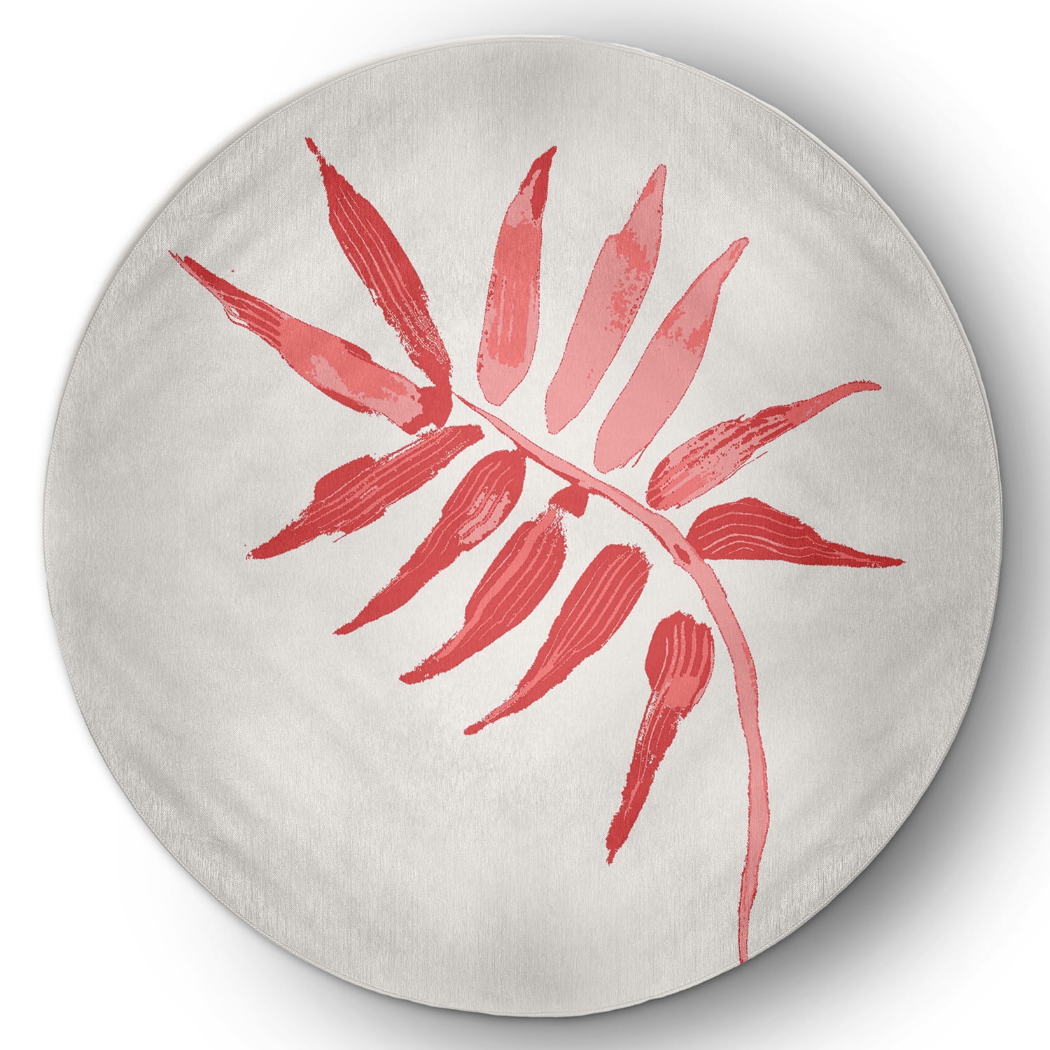 Simply Daisy 5' Round Pink Frond Spring Chenille Indoor/Outdoor Rug