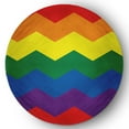 thumbnail image 1 of Simply Daisy 5' Round Pride Chevron Pride Chevron Chenille Indoor/Outdoor Rug, 1 of 4