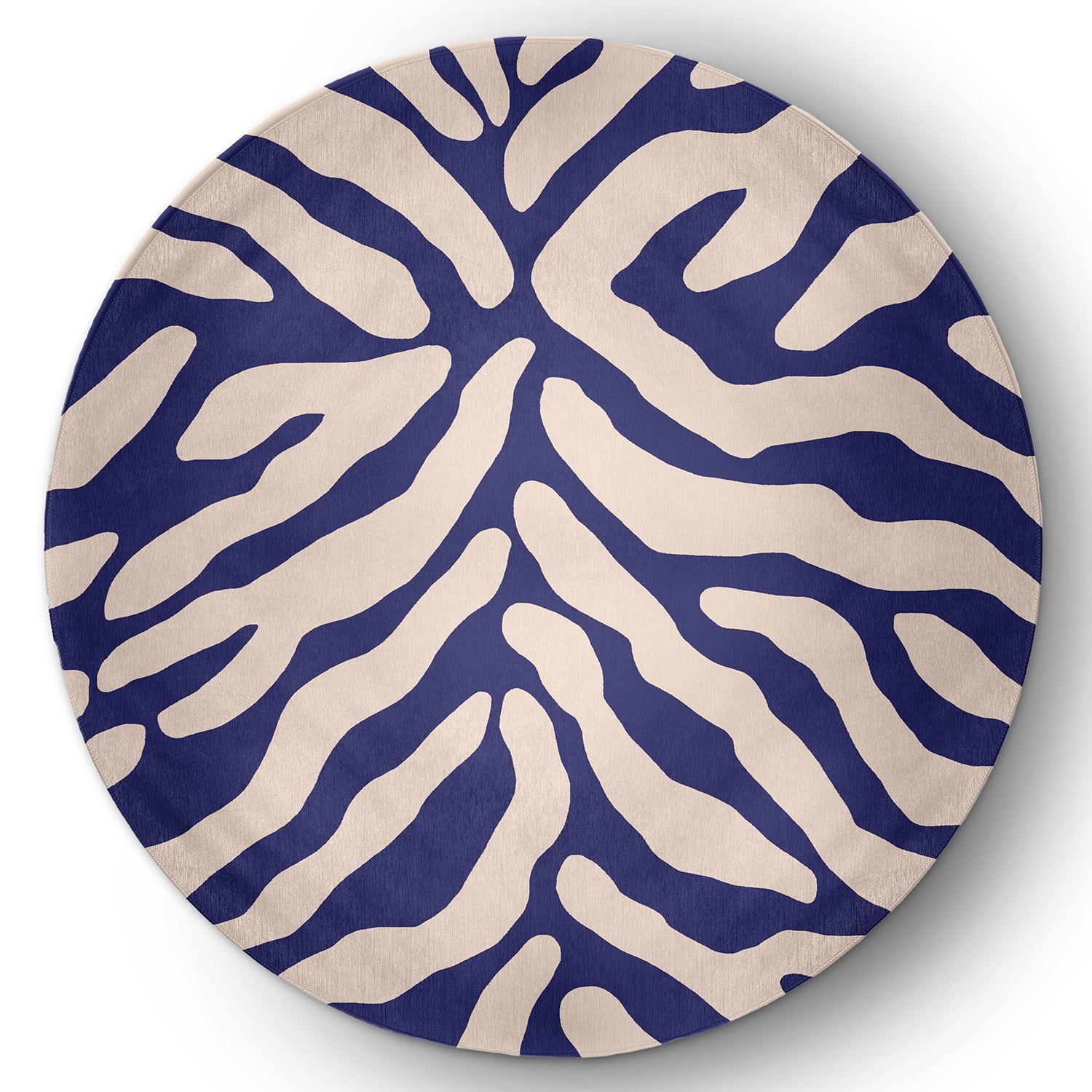 Simply Daisy 5' Round Purple Animal Stripe Spring Chenille Indoor/Outdoor Rug