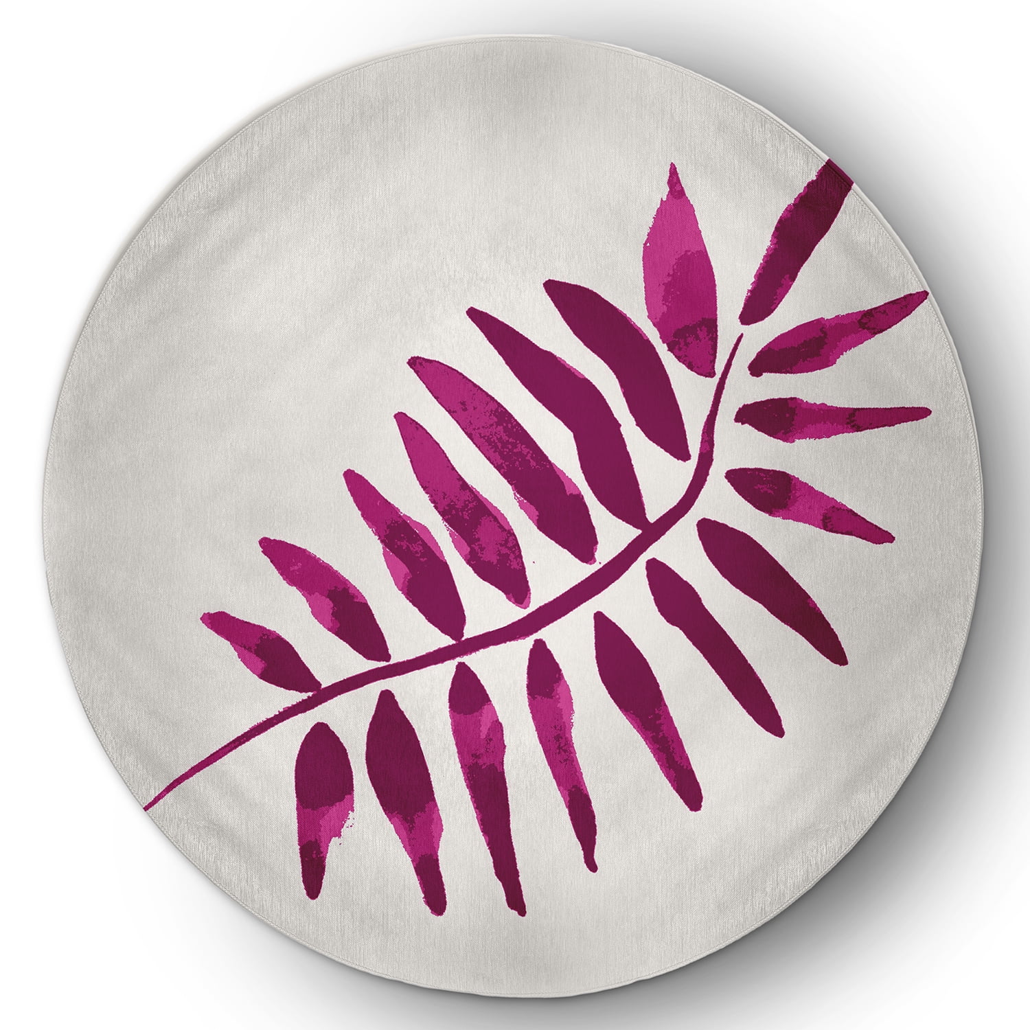 Simply Daisy 5' Round Purple Frond 2 Spring Chenille Indoor/Outdoor Rug