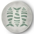 thumbnail image 1 of Simply Daisy 5' Round Puzzle Fish Nautical Chenille Rug, Sage, 1 of 4