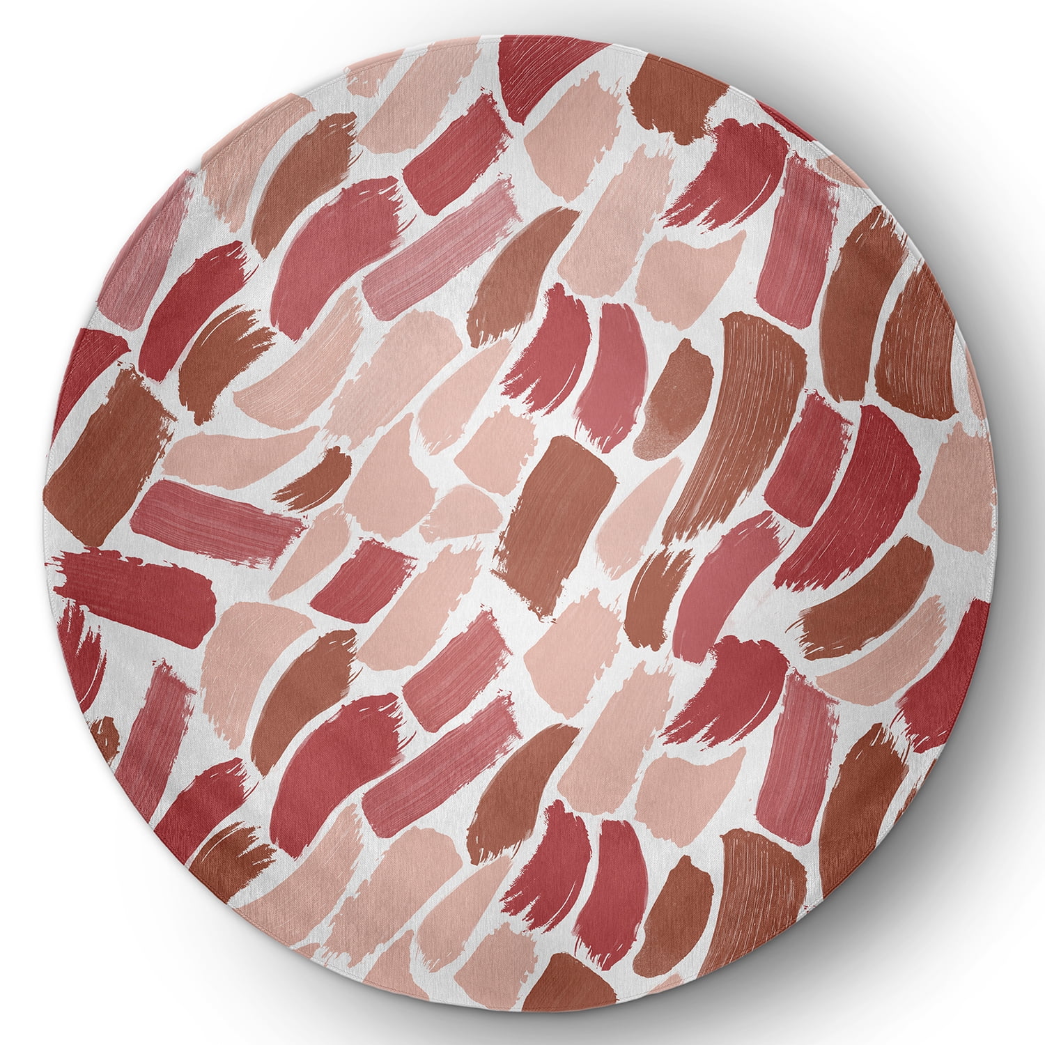 Simply Daisy 5' Round Red Wenstry Chenille Indoor/Outdoor Rug