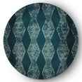thumbnail image 1 of Simply Daisy 5' Round Teal Pyramid Stripe Chenille Rug, 1 of 5