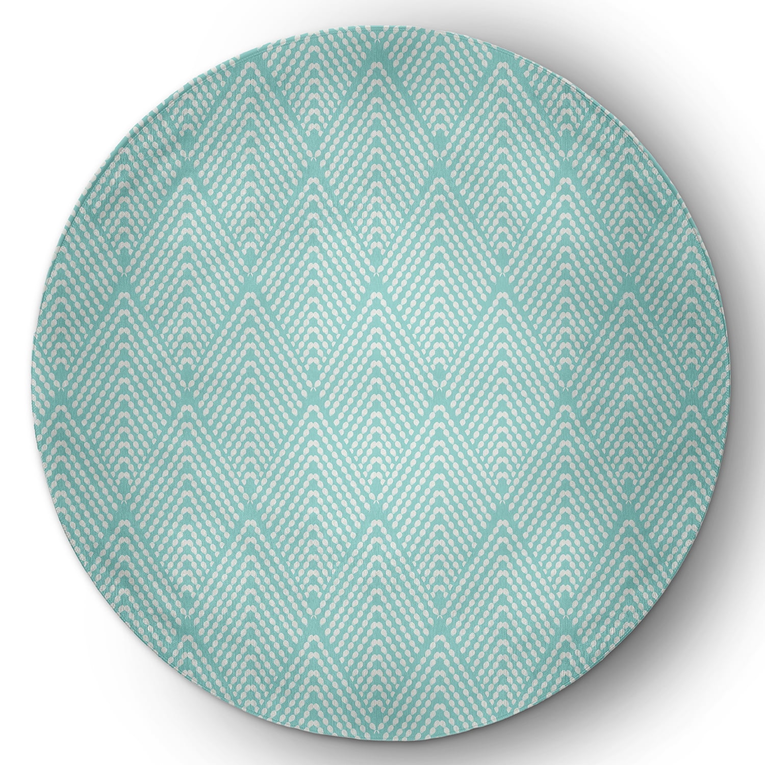 Simply Daisy 5' Round Wave Top Blue Lifeflor Diamond Spring Chenille Indoor/Outdoor Rug