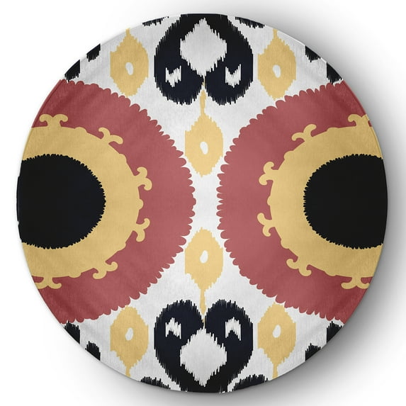 Simply Daisy 5' Round Yellow Boho Chenille Rug