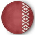thumbnail image 1 of Simply Daisy 5' Round Zipper Stripe Chenille Rug, Ligonberry Red, 1 of 4