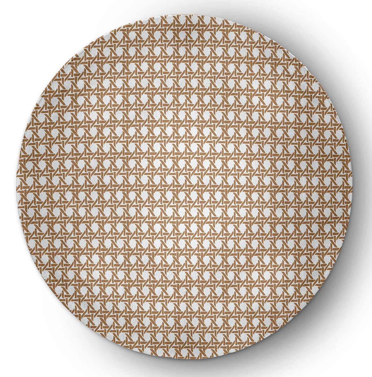 Simply Daisy 5' Round Caramel Rattan Geometric Rug - Tropical Artistic ...